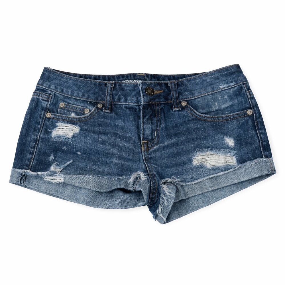 AMERICAN EAGLE Medium Wash Distressed Shorts Sz 4